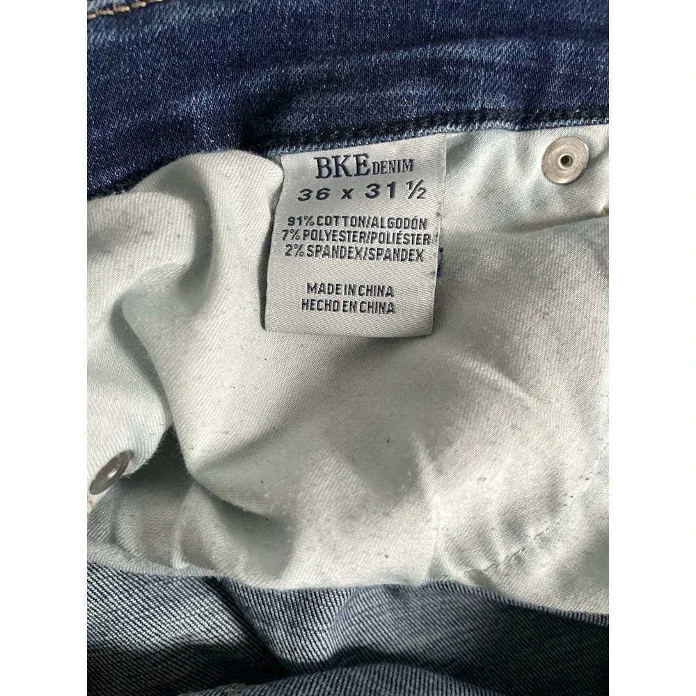 BKE Payton Mid‎ Rise BOOTCUT Jeans 36x31.5 Men Blue Universal Fit Stretch